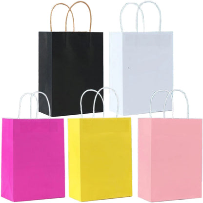 Paper Bags: Candy Colorful Kraft Paper Bags - 5/10/15/20/25pcs with Handles