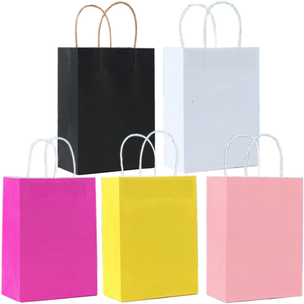 Paper Bags: Candy Colorful Kraft Paper Bags - 5/10/15/20/25pcs with Handles