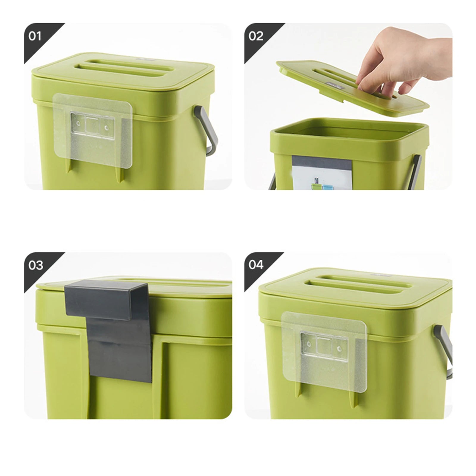 Wall Mounted Kitchen Trash Bin with Lid - Space Saver