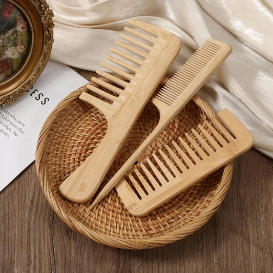 1pc Handmade Bamboo Anti-Static Combs Set, Natural Bamboo Comb for Women Men Hair, Beard Wood Combs For Teasing Strands
