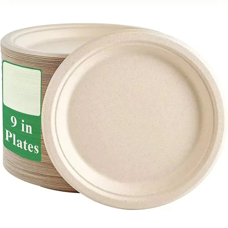 Biodegradable 9" Paper Plates - Party & Picnic Essential