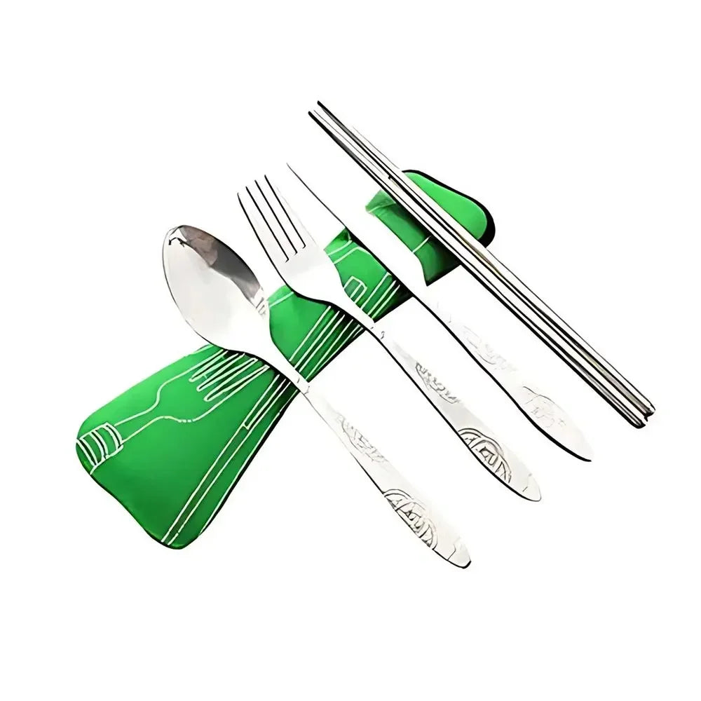 Bamboo Kitchen Utensils: Cutlery Set Eco-Friendly Travel Utensils with Case
