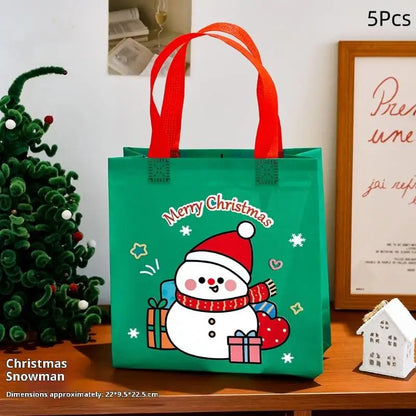 Christmas Tote Bags 5/10Pcs - Eco-Friendly Party Favors