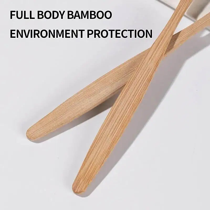 Bamboo Toothbrush 10Pcs Eco-Friendly Soft Bristle Charcoal