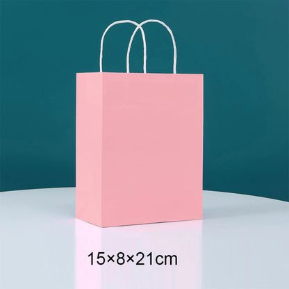 Paper Bags: Candy Colorful Kraft Paper Bags - 5/10/15/20/25pcs with Handles