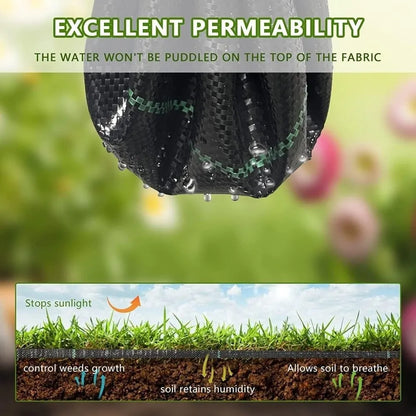 Pre-punched Holes Perforated Grass Proof Cloth Double Layer Breathable Permeable Weed Barrier Cloth Biodegradable