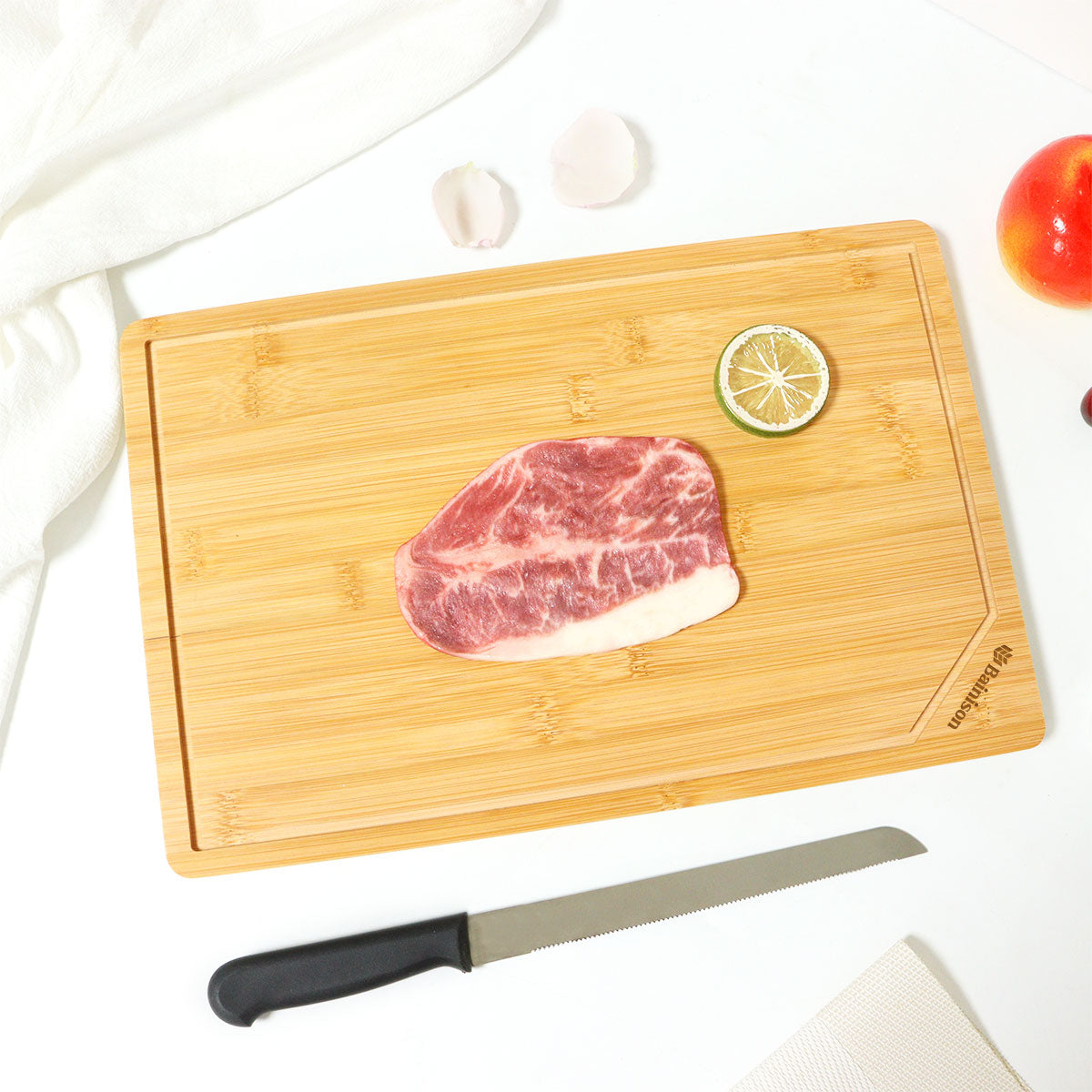 Eco Bamboo Cutting Board with Juice Trough - Kitchen Essential