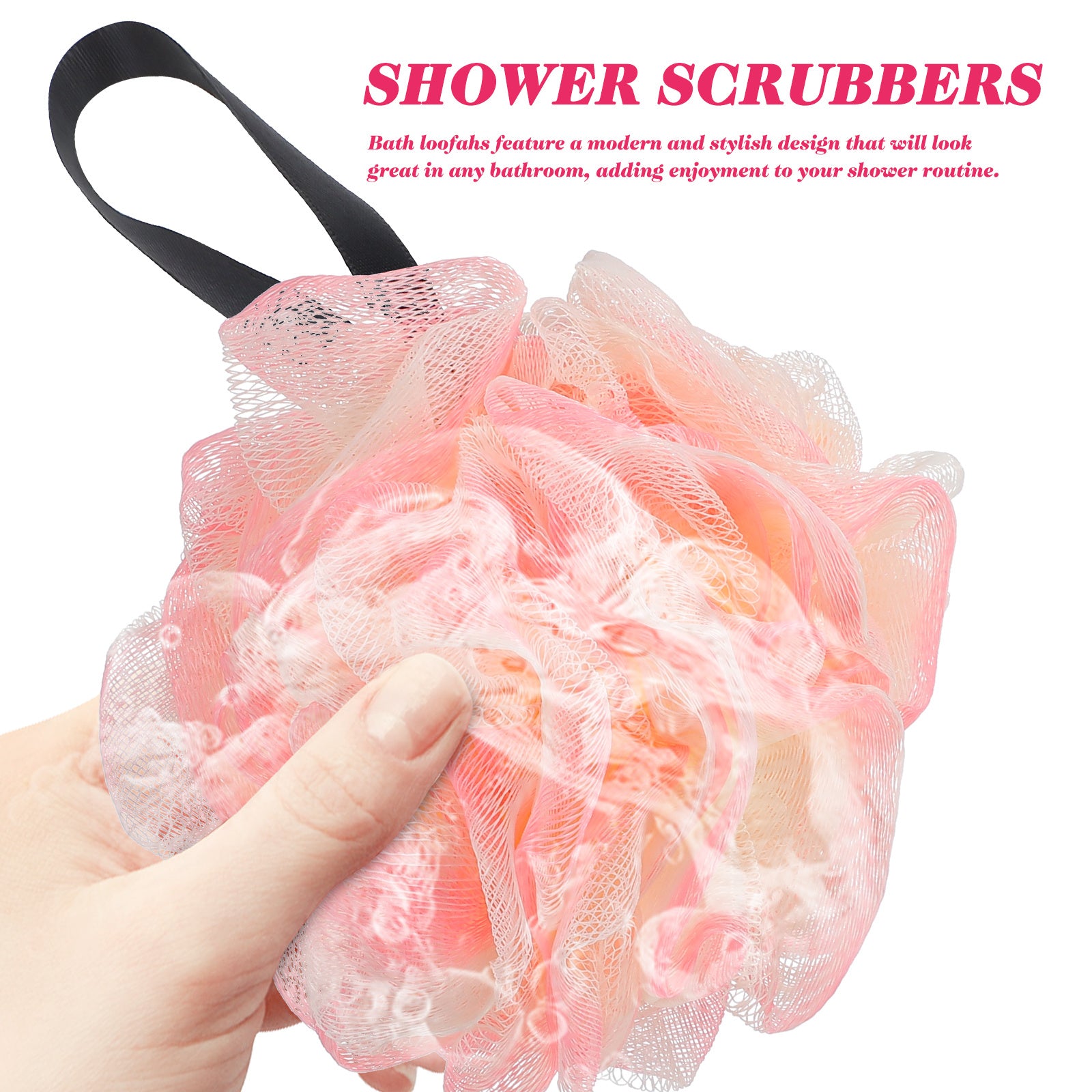 Loofah Sponge: Exfoliating Shower Scrubbers - 4Pcs Colorful Bath Essentials