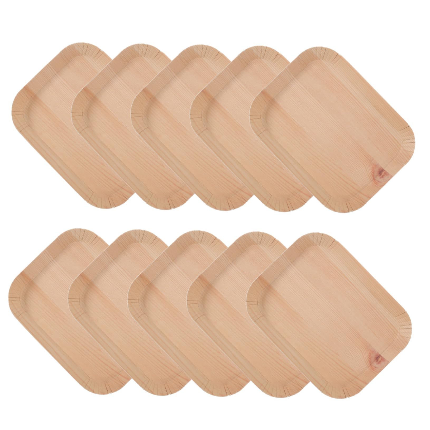 Disposable Wood Grain Plates - Wedding & Party Tableware