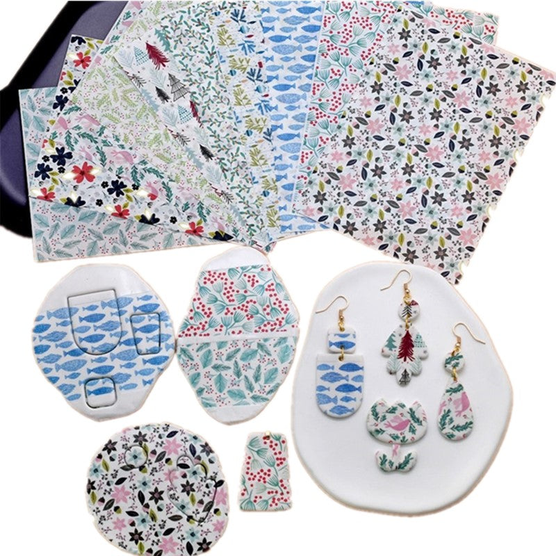 Transfer Paper for Polymer Clay - Forest Floral Design