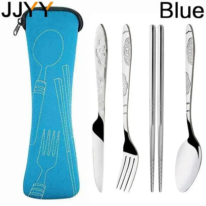 Bamboo Kitchen Utensils: Cutlery Set Eco-Friendly Travel Utensils with Case