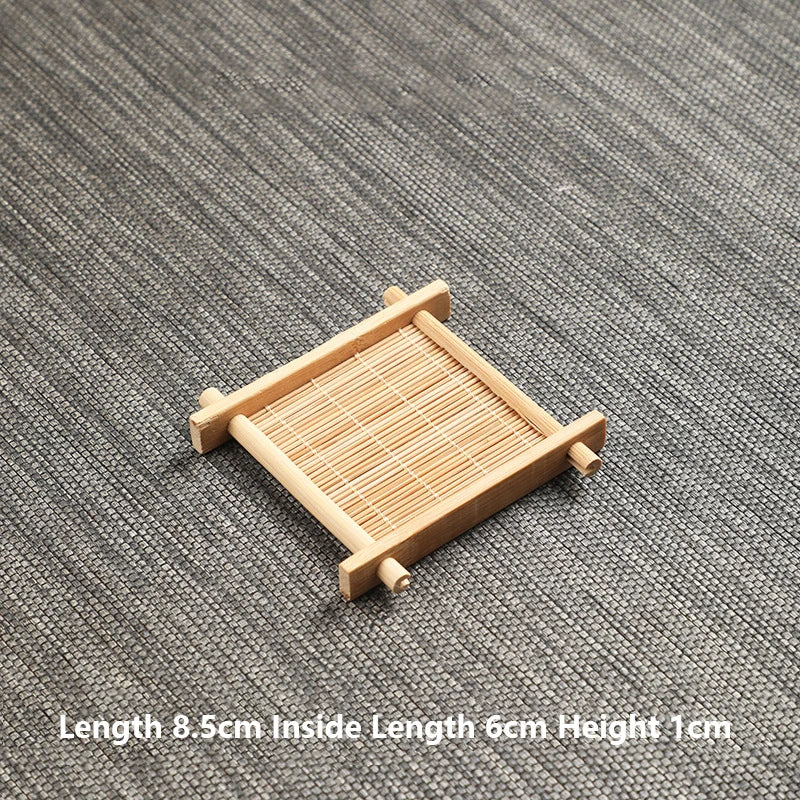 Bamboo Square Tea Coaster Heat-resisting And High-Temperature Cup Mats Table Protector Reusable Wood Accessory Decor