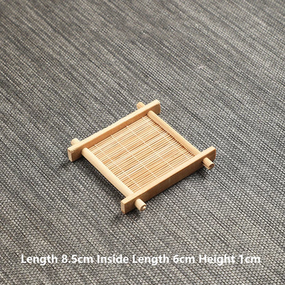 Bamboo Square Tea Coaster Heat-resisting And High-Temperature Cup Mats Table Protector Reusable Wood Accessory Decor
