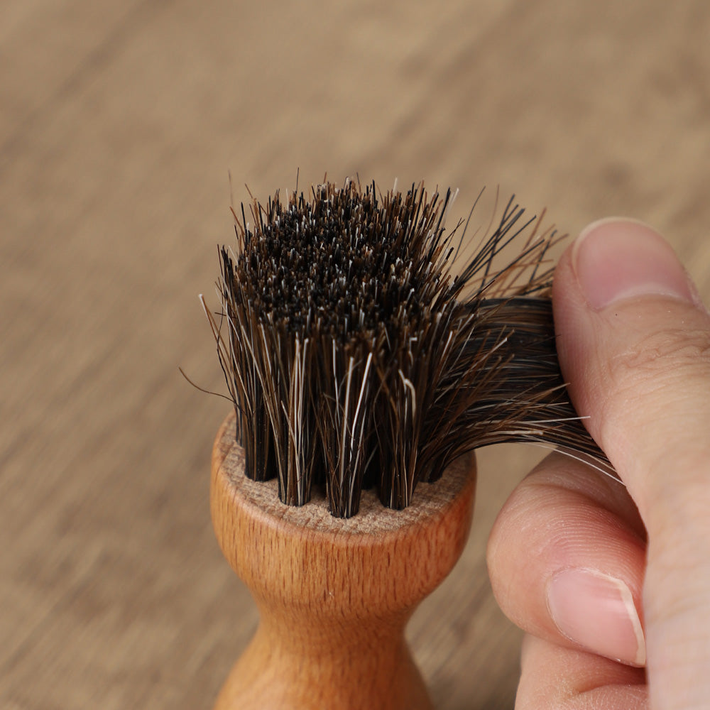 Mini Horse Hair Shoe Brush - Soft Fur Leather Care
