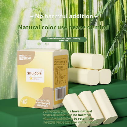 Bamboo Toilet Tissue: Pulp Colored Toilet Paper - 6/12 Rolls, No Core