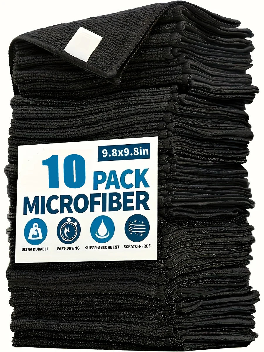 Machine Washable Microfiber Cloths 10Pcs, Home Cleaning Set, for Dusting Mopping, Eco-Friendly Choice