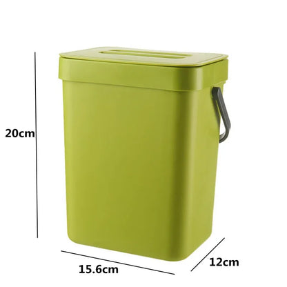 Wall Mounted Kitchen Trash Bin with Lid - Space Saver