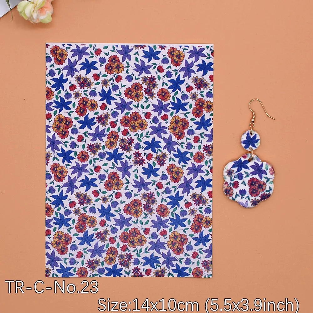 Transfer Paper for Polymer Clay - Forest Floral Design
