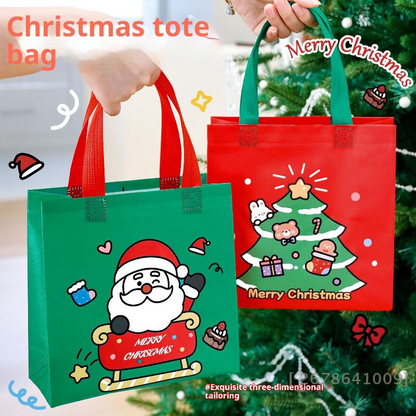Christmas Tote Bags 5/10Pcs - Eco-Friendly Party Favors