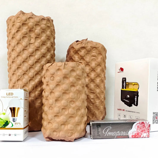 Biodegradable Bubble Wrap - 20m Length x 32cm Width, White/Natural/Black/Pink/Red, Eco-Friendly Kraft Paper Material