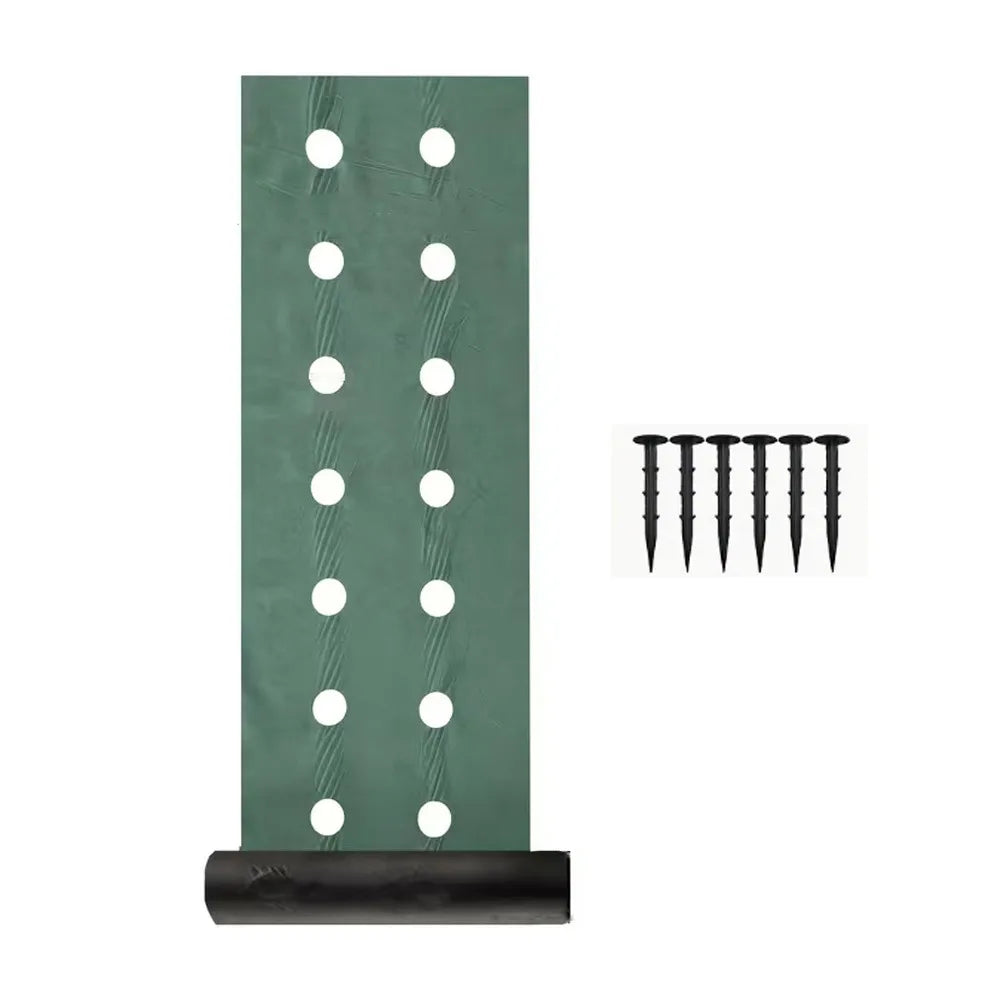 Pre-punched Holes Perforated Grass Proof Cloth Double Layer Breathable Permeable Weed Barrier Cloth Biodegradable