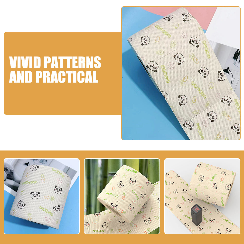 Bamboo Toilet Paper 36Pcs - Vivid Panda Design, Soft & Eco-Friendly