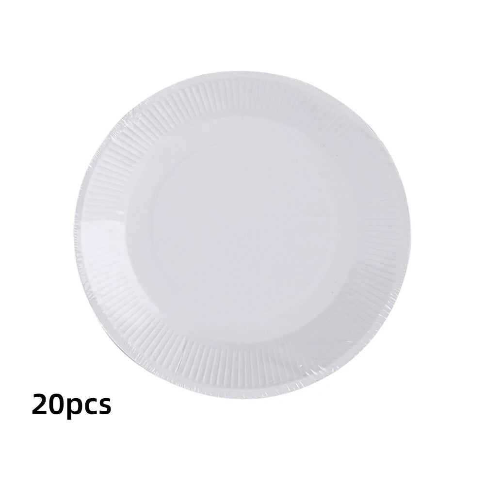 Paper Plate: Disposable White Paper Plates - DIY Birthday Party Set