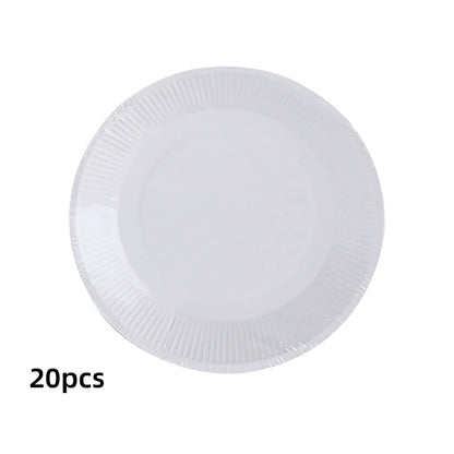 Paper Plate: Disposable White Paper Plates - DIY Birthday Party Set