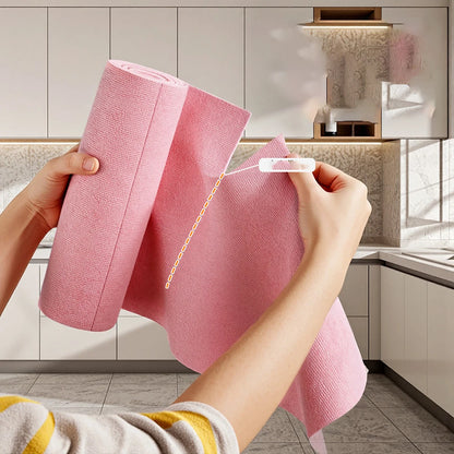 1pc Reusable Cleaning Wipe Household Kitchen Cloth Microfiber Towel Rolls Dish Rags Wash Paper Towel Replacement 1 Roll of 20 Sh
