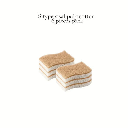 1/6/12PCS Natural Sponge Eco Friendly Kitchen Sponges for Sustainable Living Biodegradable Plant Based Dish Sponge