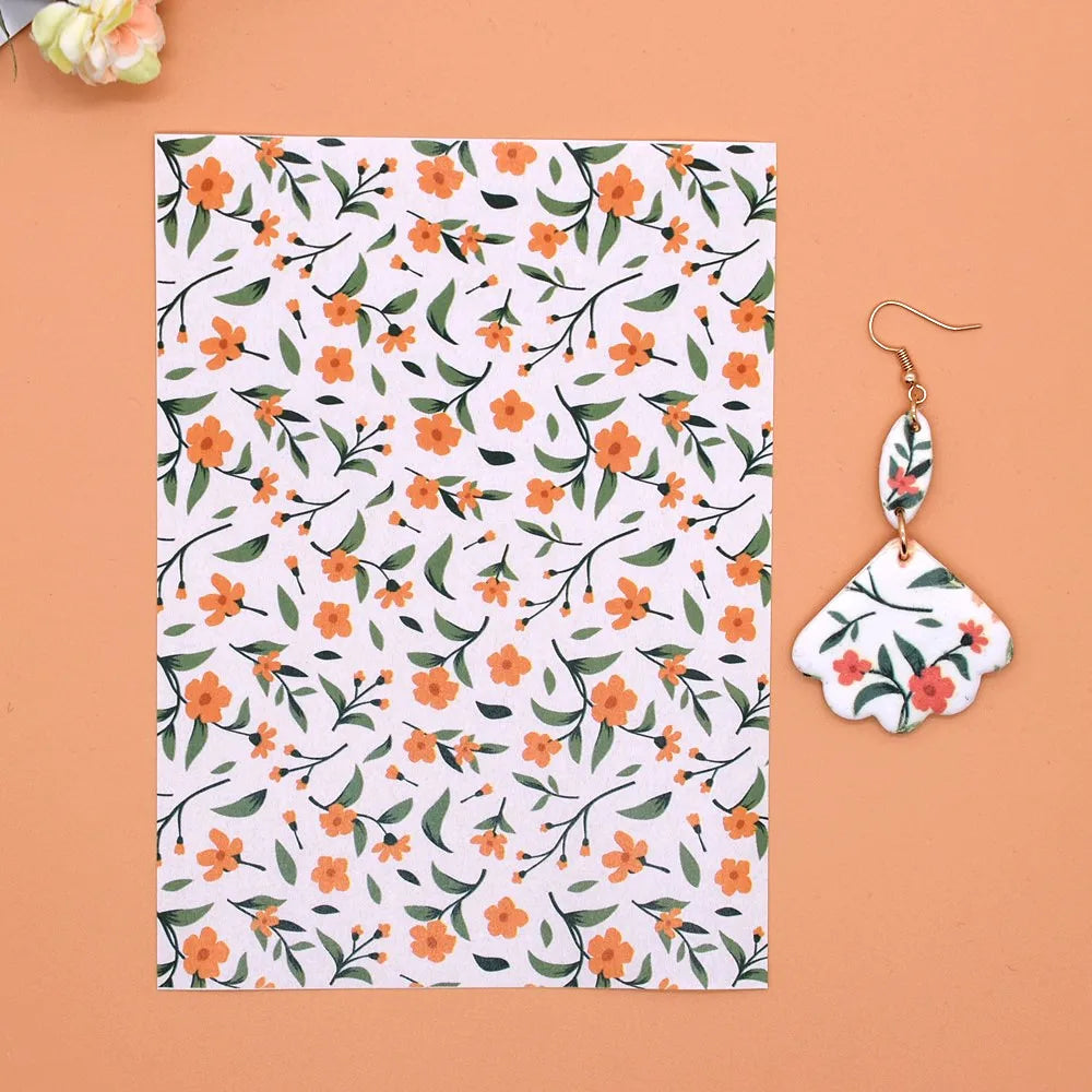 Transfer Paper for Polymer Clay - Forest Floral Design