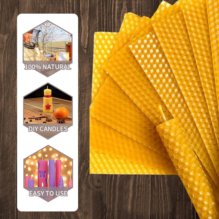 Beeswax Taper Candles 10pcs - Handmade Honeycomb Luxury