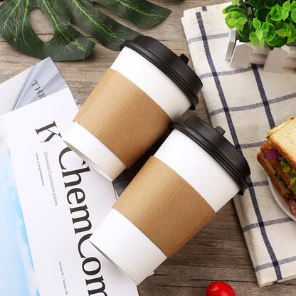 Paper Cup Insulation: Heat Insulation Cup Sleeves - 50 Pcs Corrugated Coffee Protectors