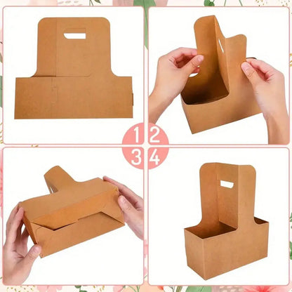 Kraft Paper Flower Bouquet Gift Bags with Handle