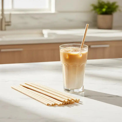 Eco-Friendly Disposable Plant Fiber Straws Biodegradable Food Grade 70Pcs Set for Kids Birthday Party Drinks