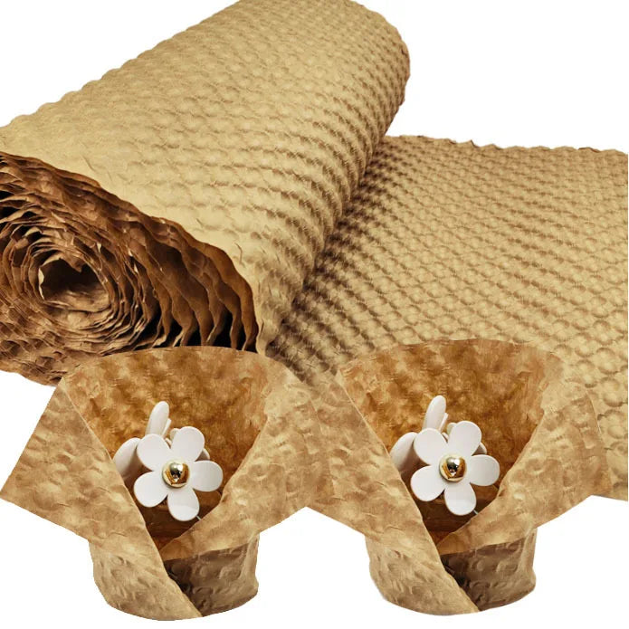 Biodegradable Bubble Wrap - 20m Length x 32cm Width, White/Natural/Black/Pink/Red, Eco-Friendly Kraft Paper Material