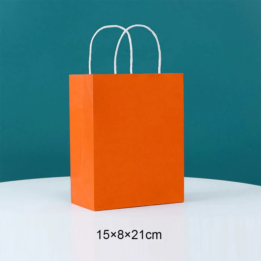 Paper Bags: Candy Colorful Kraft Paper Bags - 5/10/15/20/25pcs with Handles