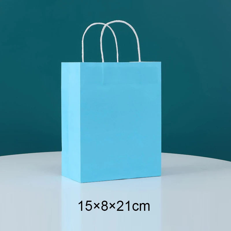 Paper Bags: Candy Colorful Kraft Paper Bags - 5/10/15/20/25pcs with Handles