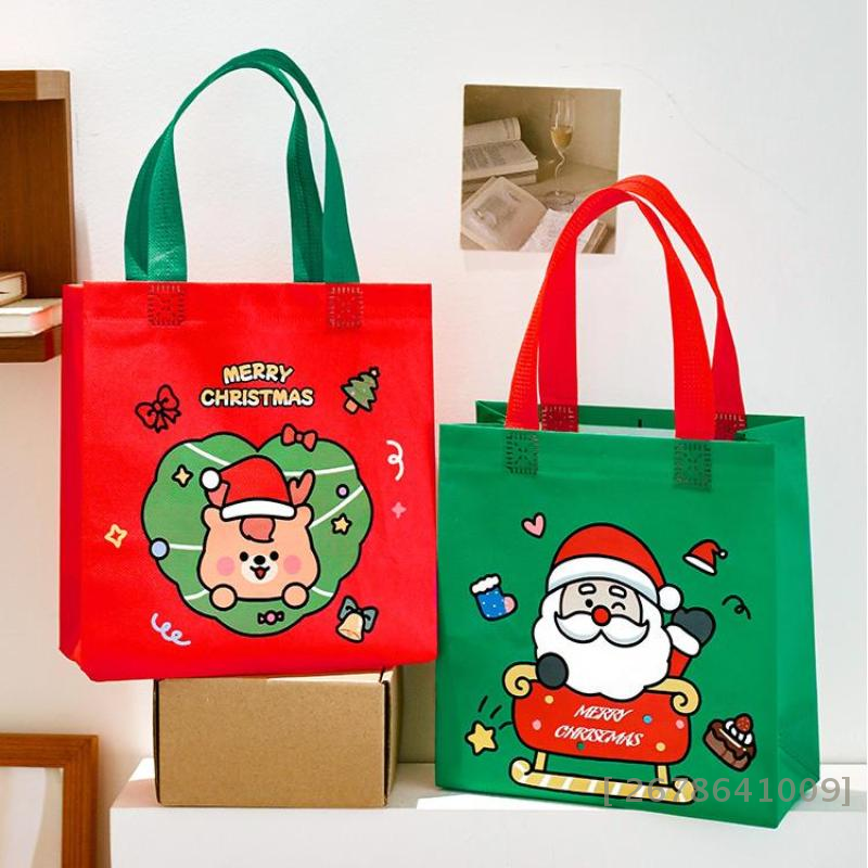 Christmas Tote Bags 5/10Pcs - Eco-Friendly Party Favors