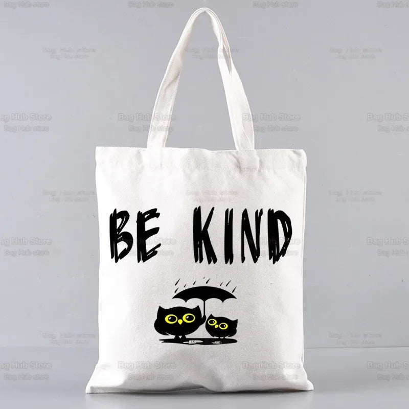 Good Omens Grow Better Reusable Shopping Bag Women Canvas Tote Bags Printing Eco Bag Cartoon Shopper Shoulder Bags