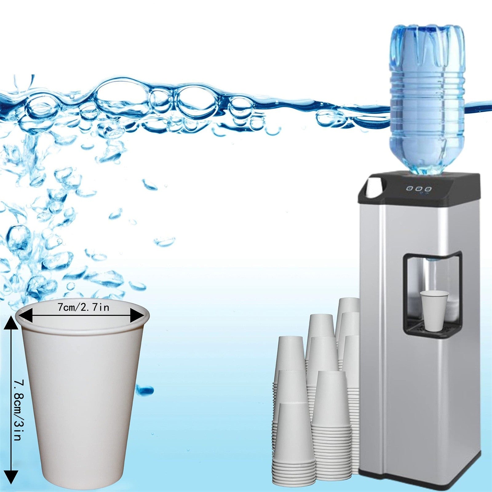 Paper Cups 210ml - Party Supplies, 50/500/1000pcs