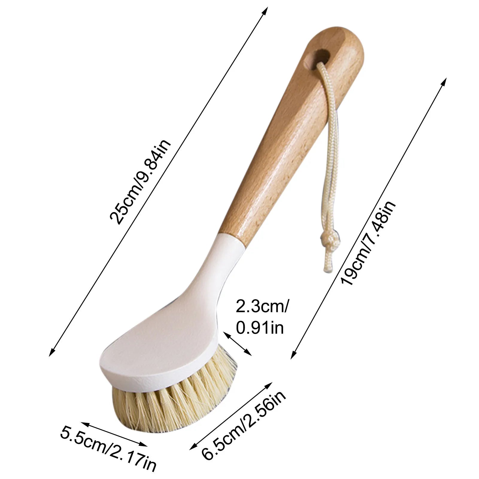Dish Brush: Bamboo Dish Scrub Brushes - Natural Sisal Bristles