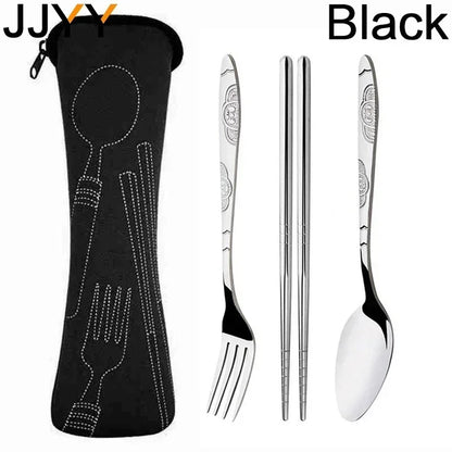 Bamboo Kitchen Utensils: Cutlery Set Eco-Friendly Travel Utensils with Case