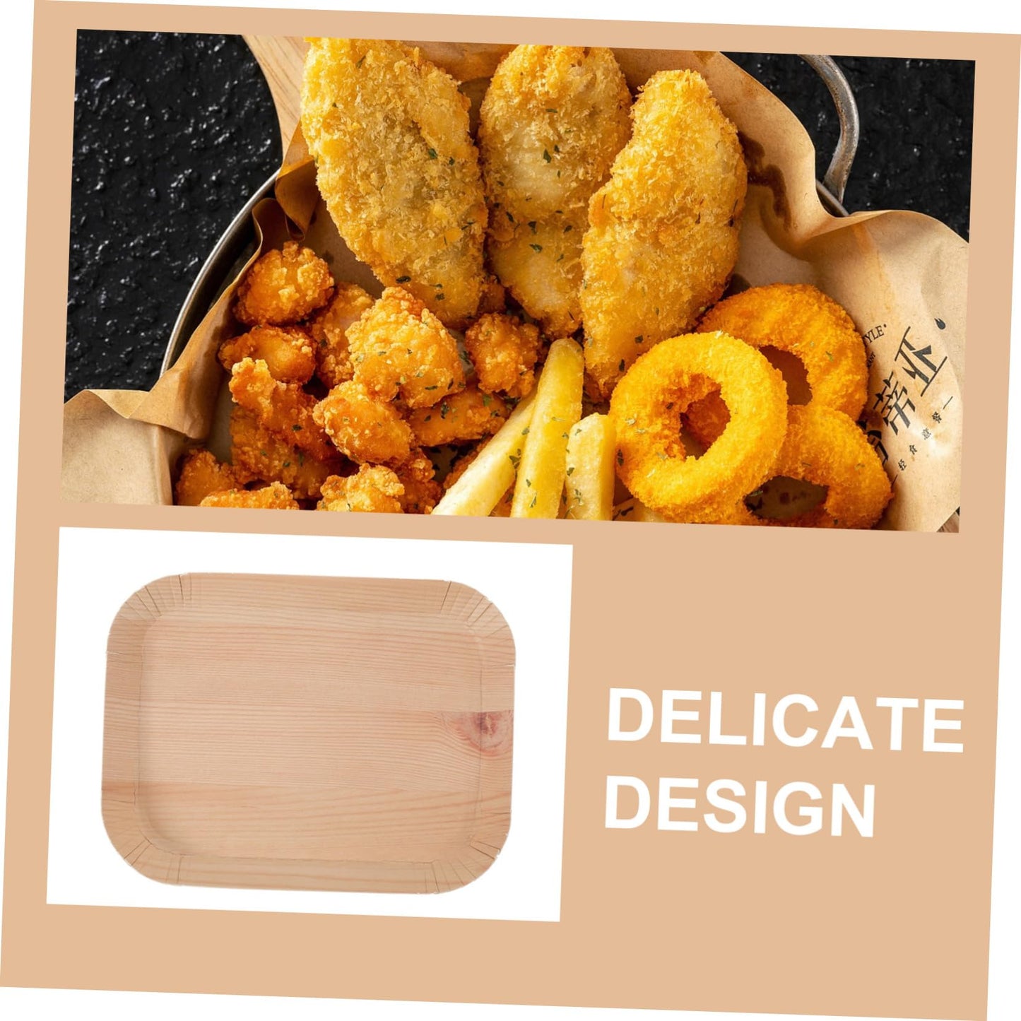 Disposable Wood Grain Plates - Wedding & Party Tableware