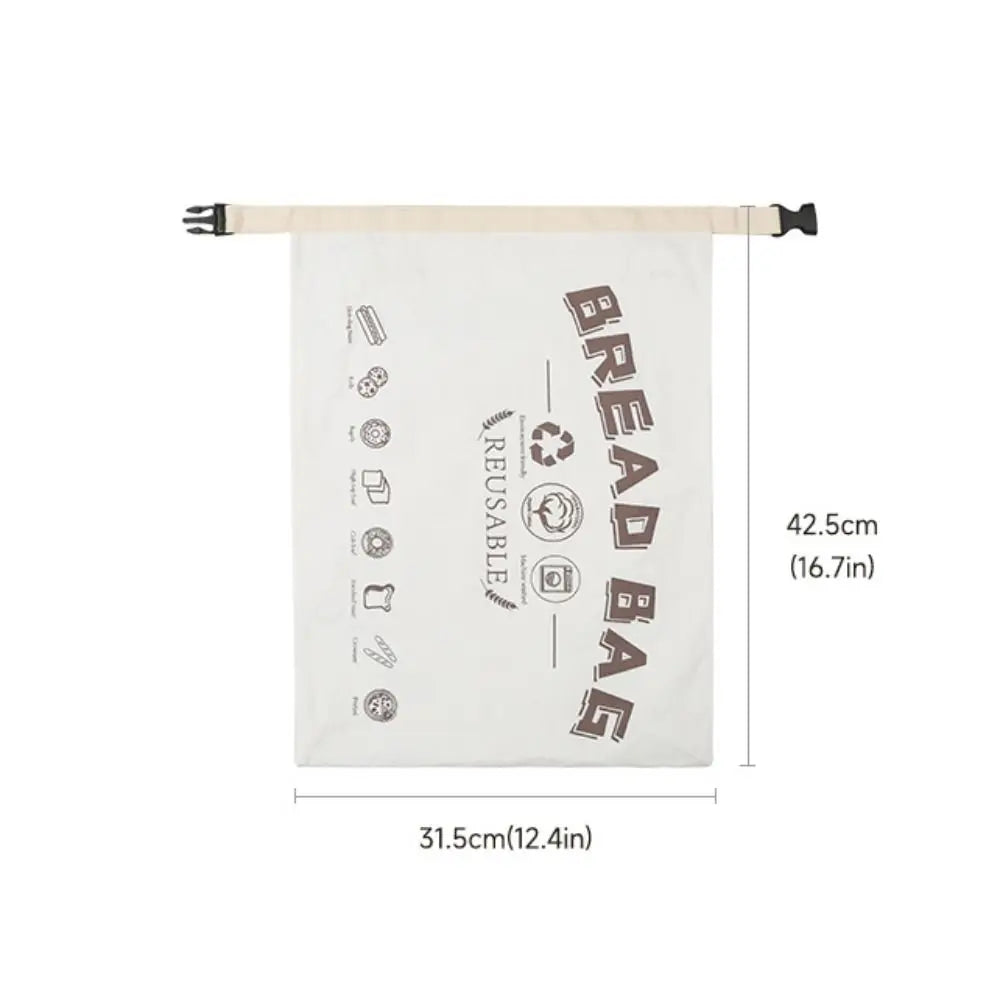 Food Grade Reusable Bread Bags Cotton Cloth with Release Buckle Fresh-Keeping Bread Bags Reusable TPU Lining Bread Storage Bags