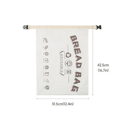 Food Grade Reusable Bread Bags Cotton Cloth with Release Buckle Fresh-Keeping Bread Bags Reusable TPU Lining Bread Storage Bags