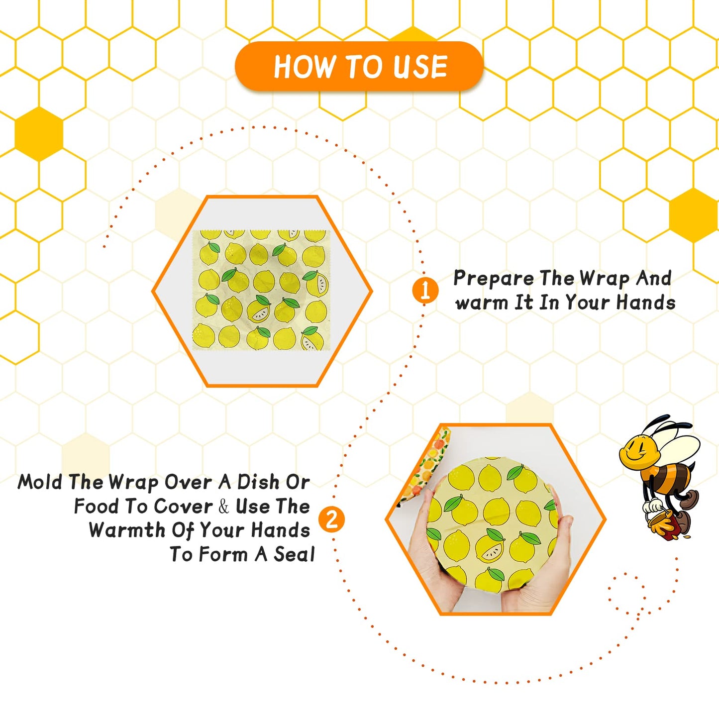 Reusable Beeswax Wraps - Eco-Friendly Food Storage