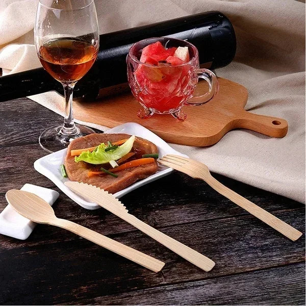 Bamboo Kitchen Utensils: Cutlery Set Eco-Friendly Travel Utensils with Case