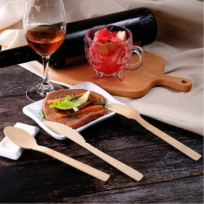 Bamboo Kitchen Utensils: Cutlery Set Eco-Friendly Travel Utensils with Case
