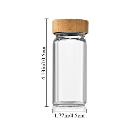 Airtight Spice Jars 4oz with Bamboo Lid for Kitchen Storage